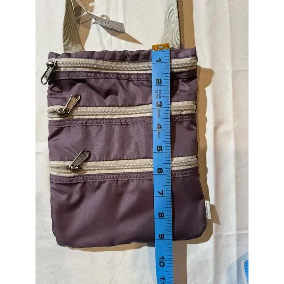 Eddie Bauer Unisex Purple Crossbody Travel Bag Adjustable Strap - Picture 4 of 9